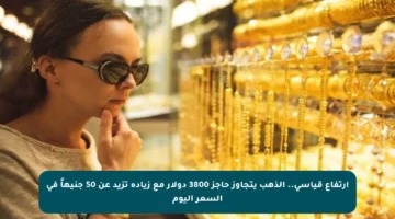 ارتفاع قياسي.. الذهب يتجاوز حاجز 3800 دولار مع زيادة تزيد عن 50 جنيهاً في السعر اليوم